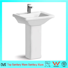 Venta al por mayor el mejor precio cuadrado lavabo nuevo diseño blanco lavado pedestal cuenca